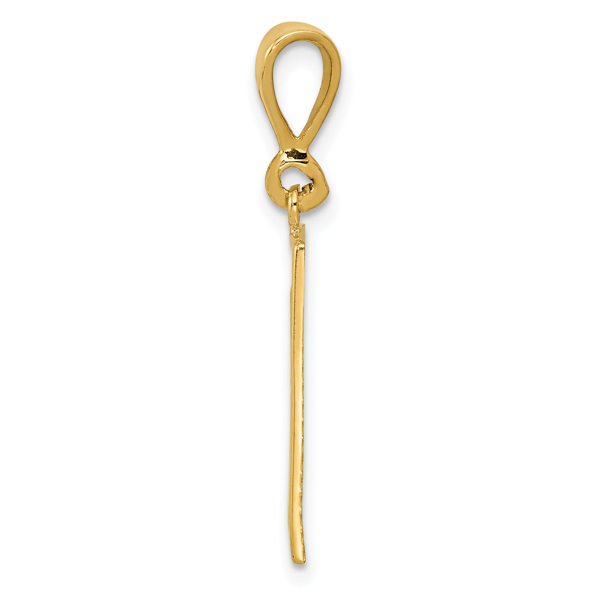 14k Gold Men's Strength Pendant with Polished Textured Finish