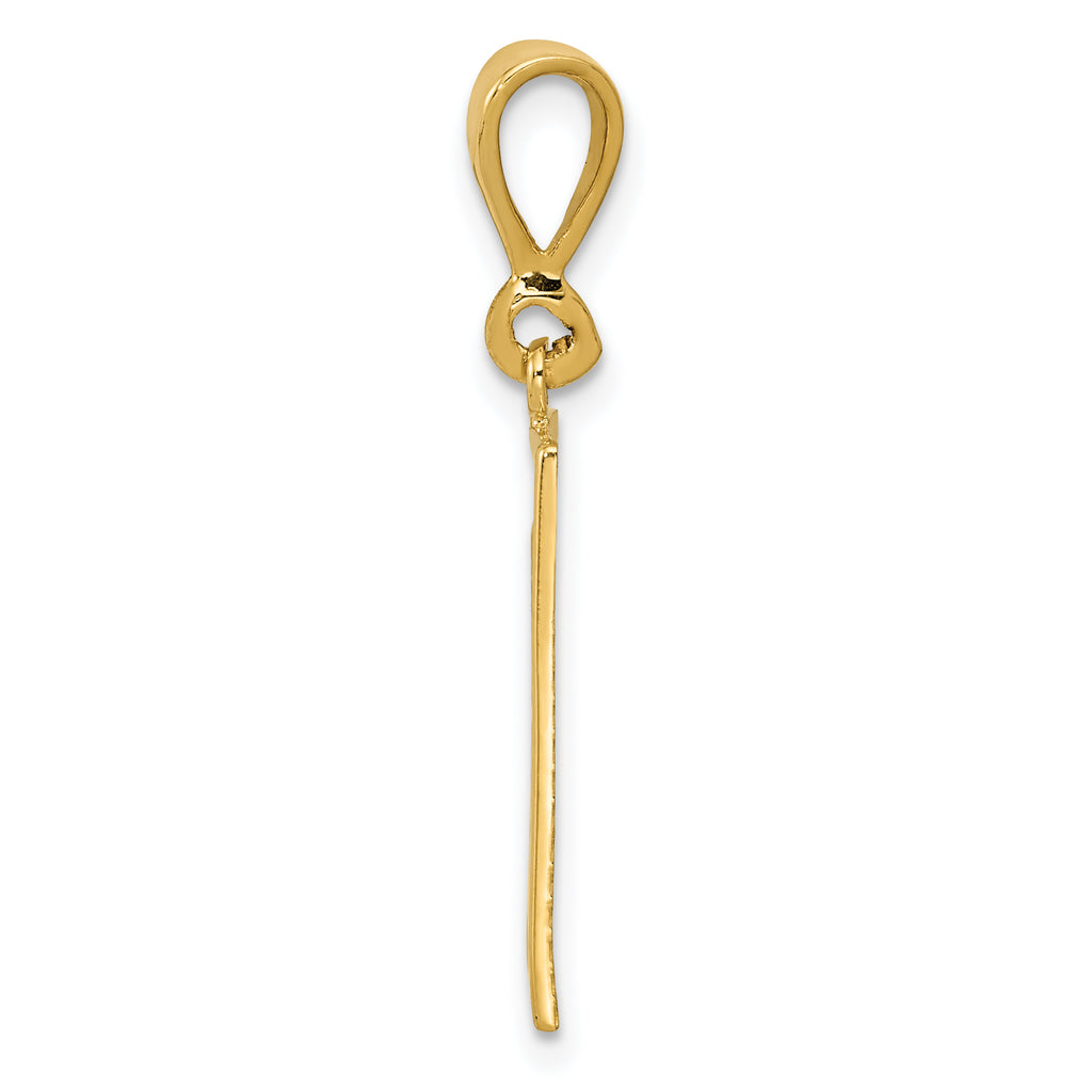 14k Gold Men's Strength Pendant with Polished Textured Finish