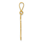 14K Gold Heart Pendant with Polished Finish and Textured Back