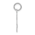14K White Gold Rose Charm with Polished Rhodium Finish Elegant Design