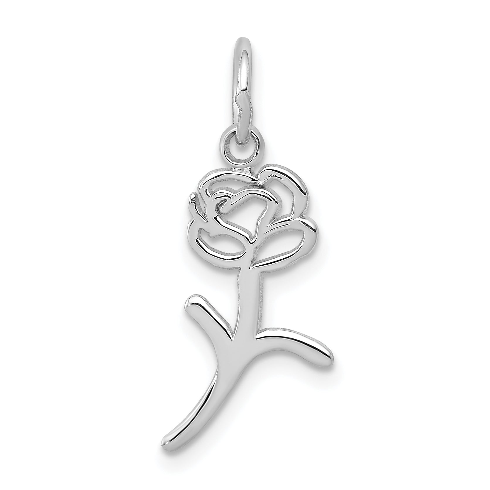 14k White Gold Rose Charm Main image