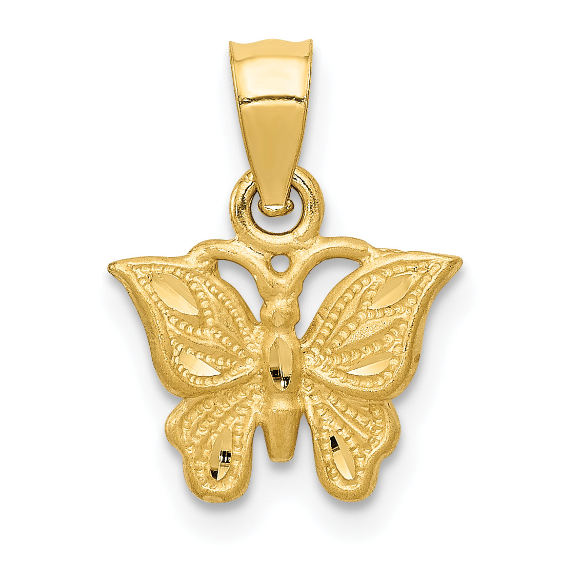 14K Diamond-cut Butterfly Pendant Main image