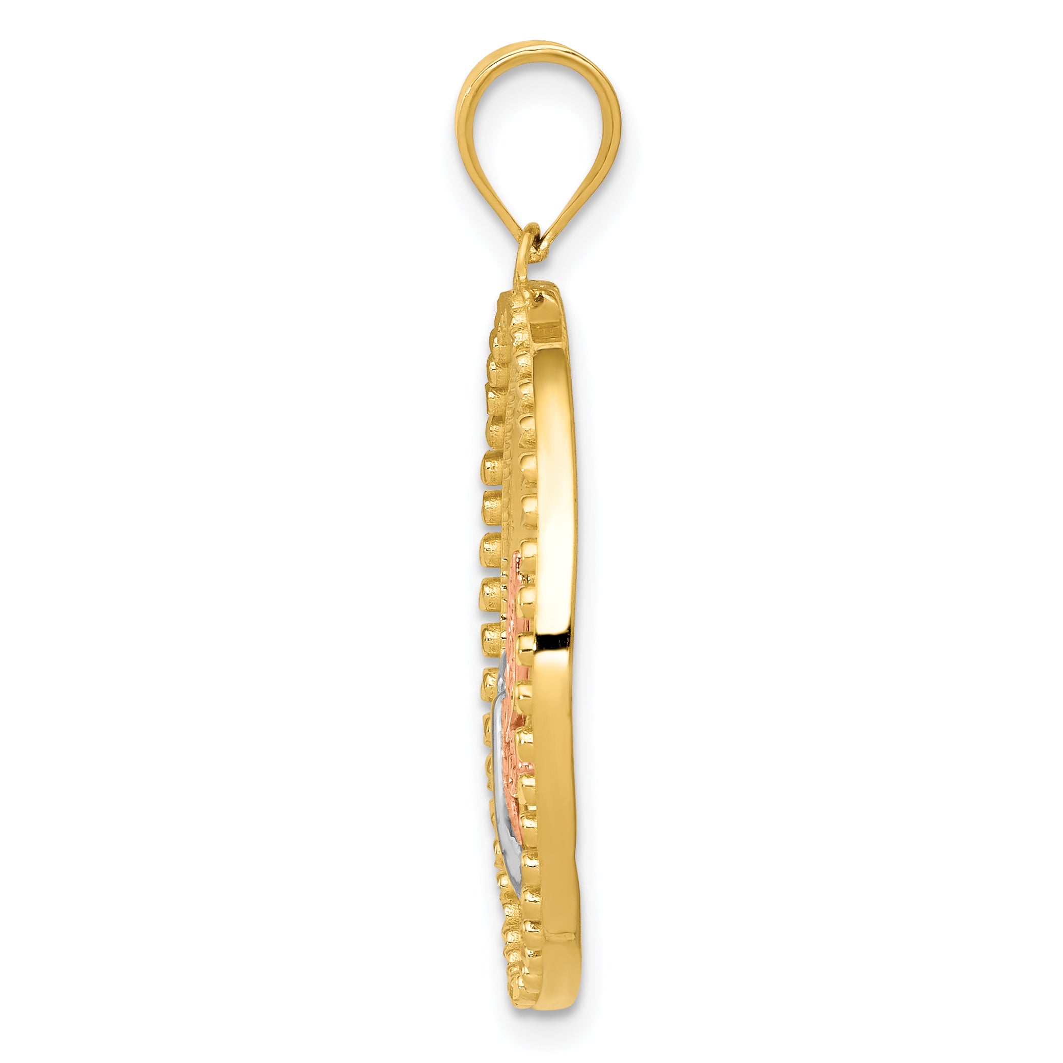 14K Two-Tone Gold Dragonfly Pendant with White Rhodium Polished Finish Secondary image