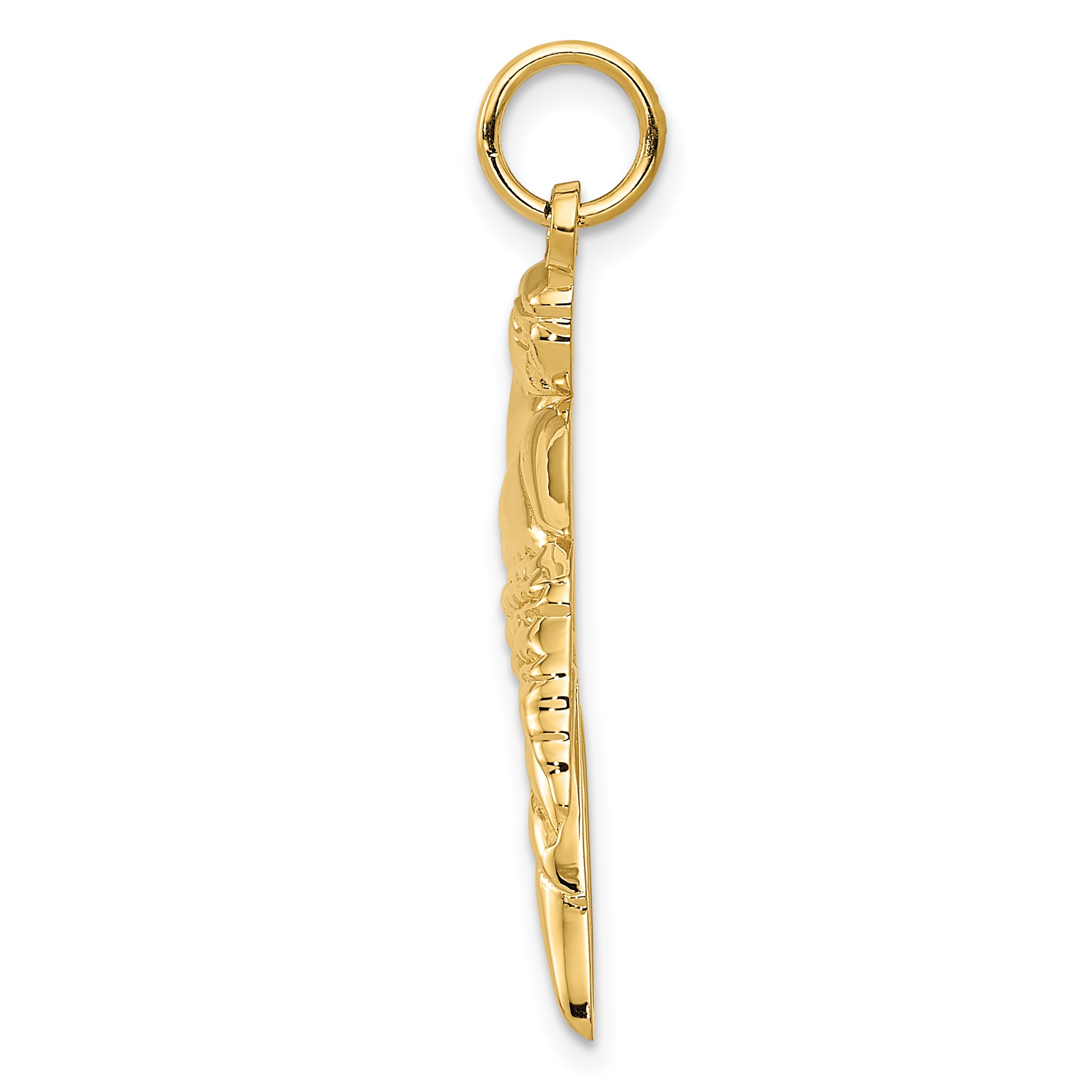 14K Yellow Gold Parrot Charm with Polished Textured Finish Sophia Jewelers Secondary image