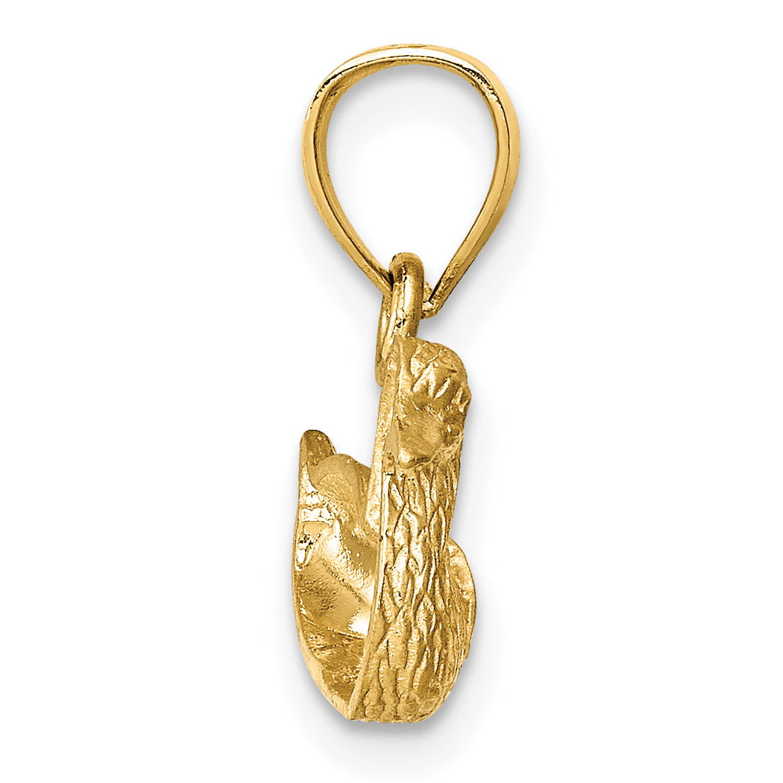 14K Gold Diamond-Cut Duck Pendant with Polished Finish Solid and Elegant Secondary image