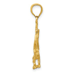 14K Gold Satin Diamond-Cut Eagle Pendant for Men  Bold & Textured Design