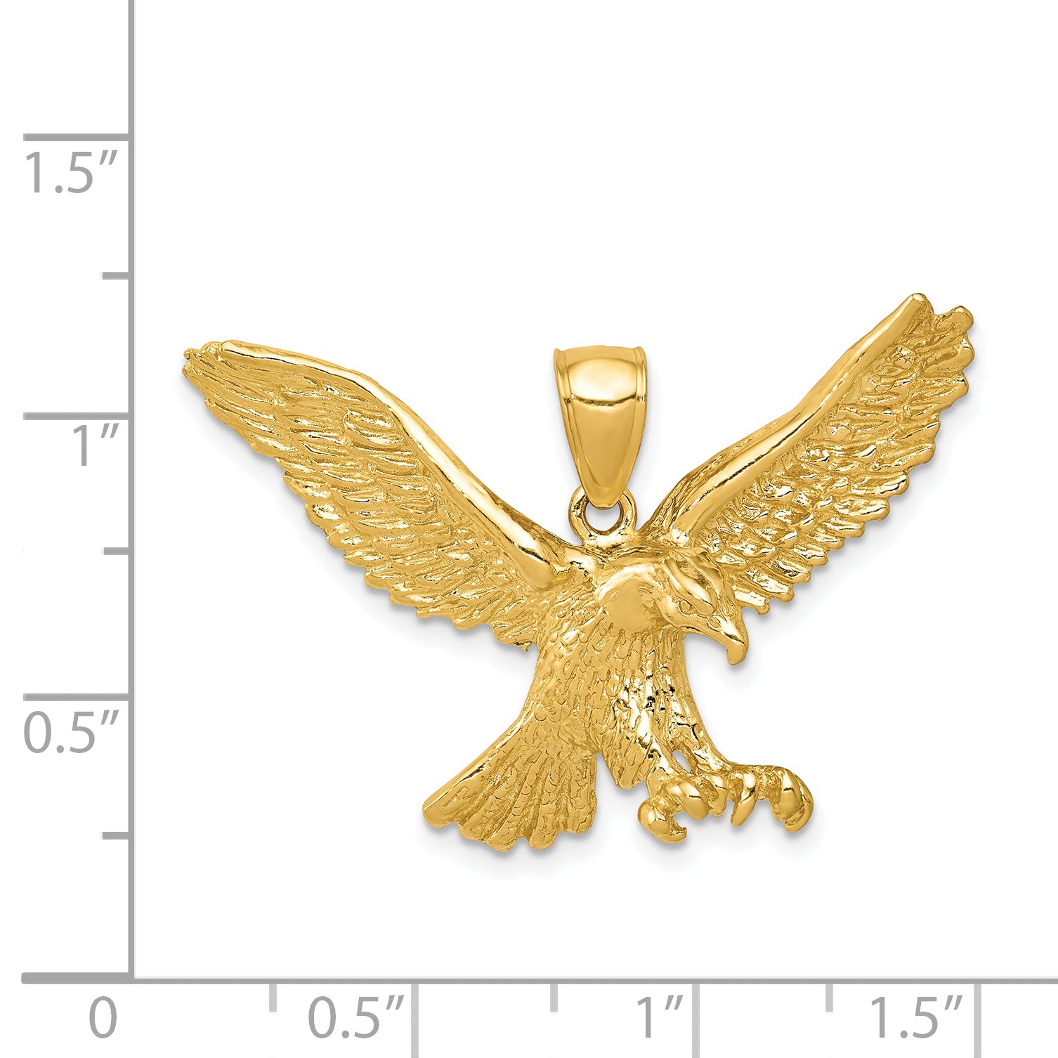 14K Gold Eagle Pendant for Men with Polished Textured Finish