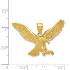 14K Gold Eagle Pendant for Men with Polished Textured Finish