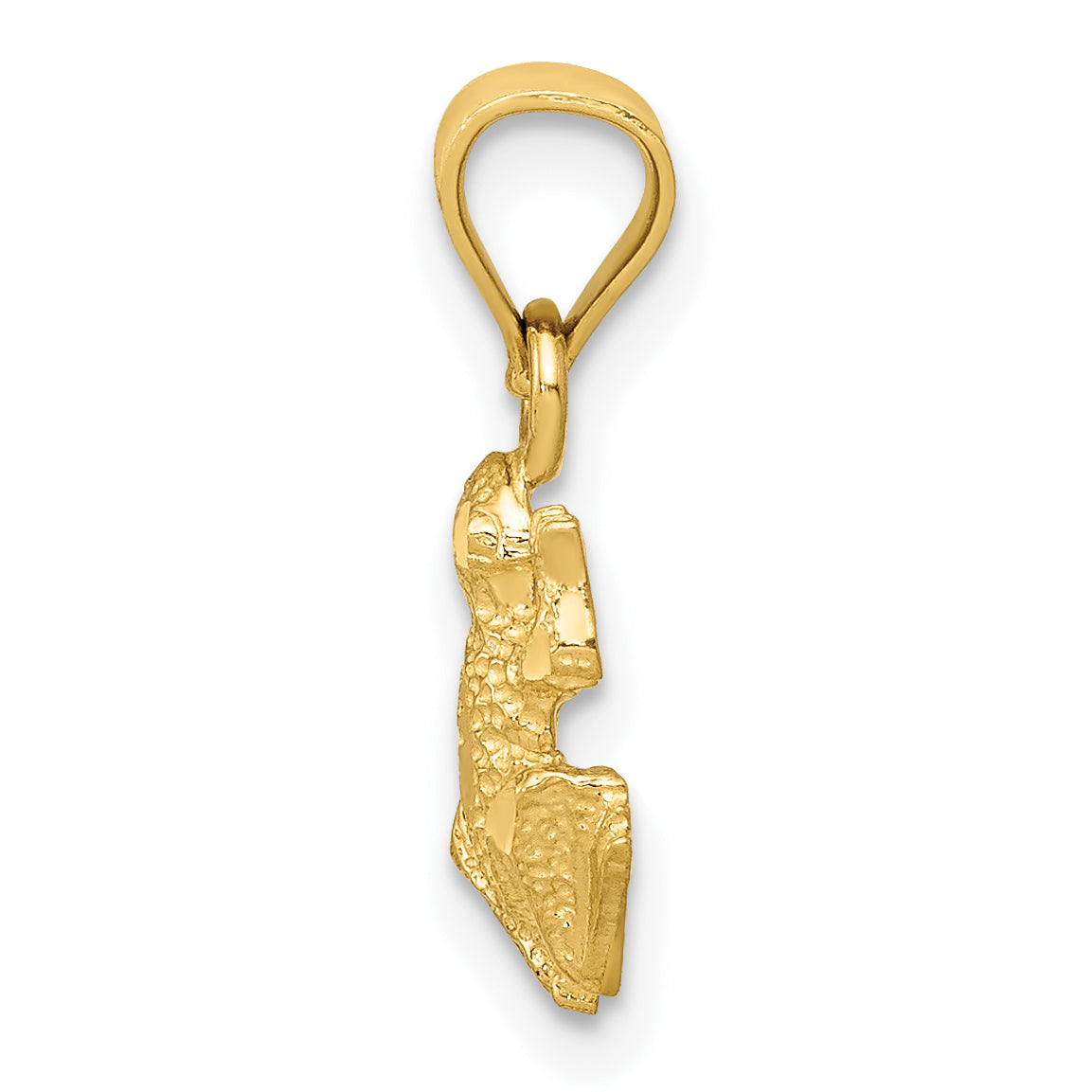 14K Gold Diamond-Cut Frog Pendant  Solid Casted Design, Elegant Charm Secondary image