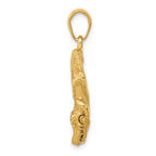 14K Gold Moveable Alligator Pendant for Men Casted Solid Design