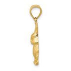 14K Gold Diamond-Cut Rabbit Pendant  Solid, Elegant Cast Design