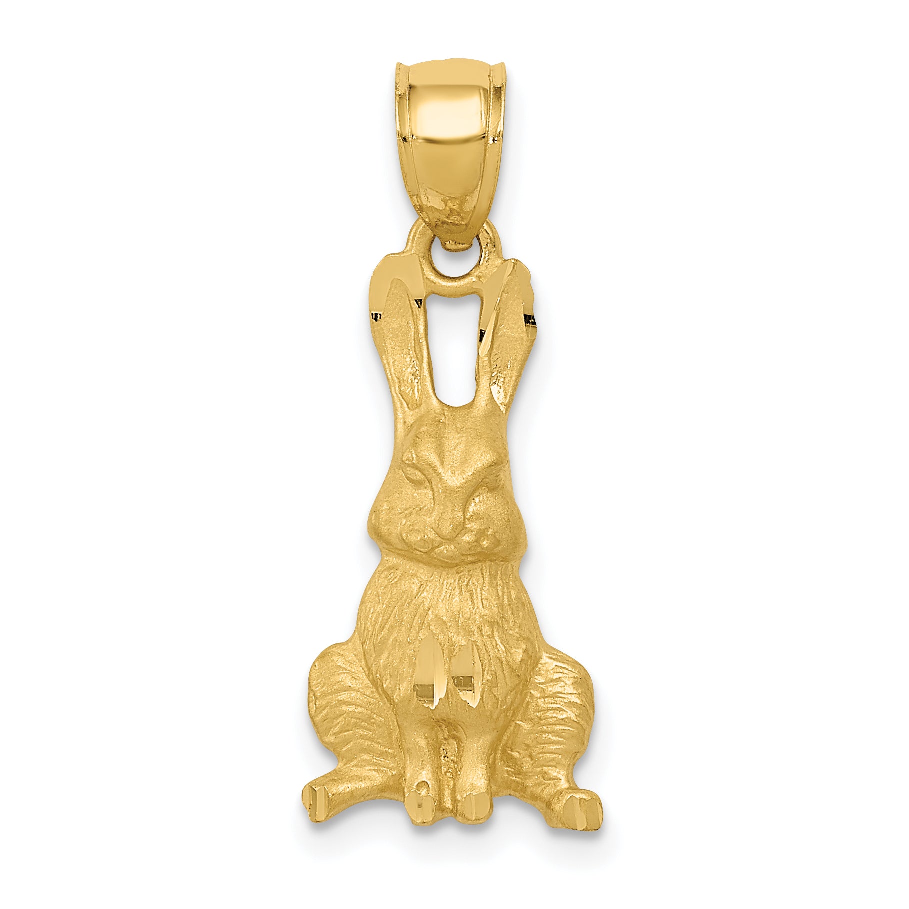 14K Diamond-cut Rabbit Pendant Main image
