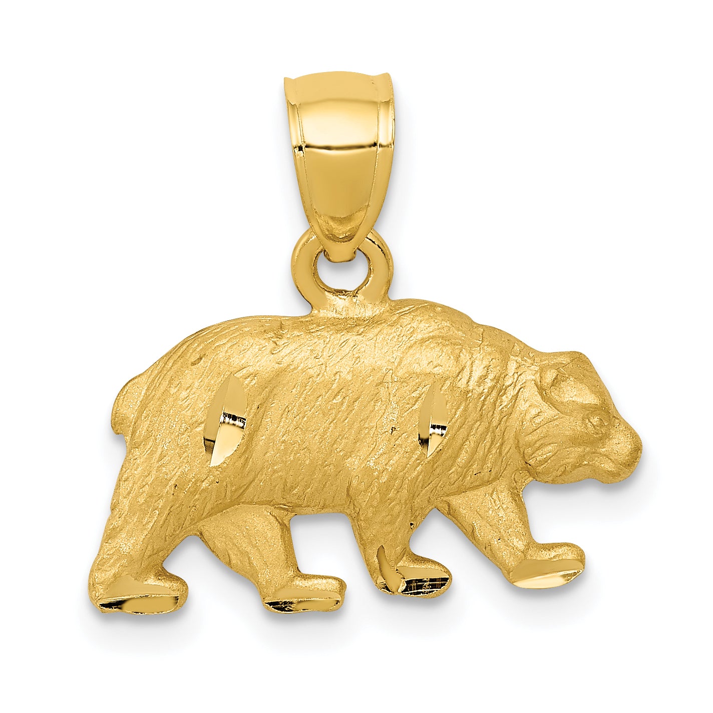 14K Diamond-cut Bear Pendant Main image