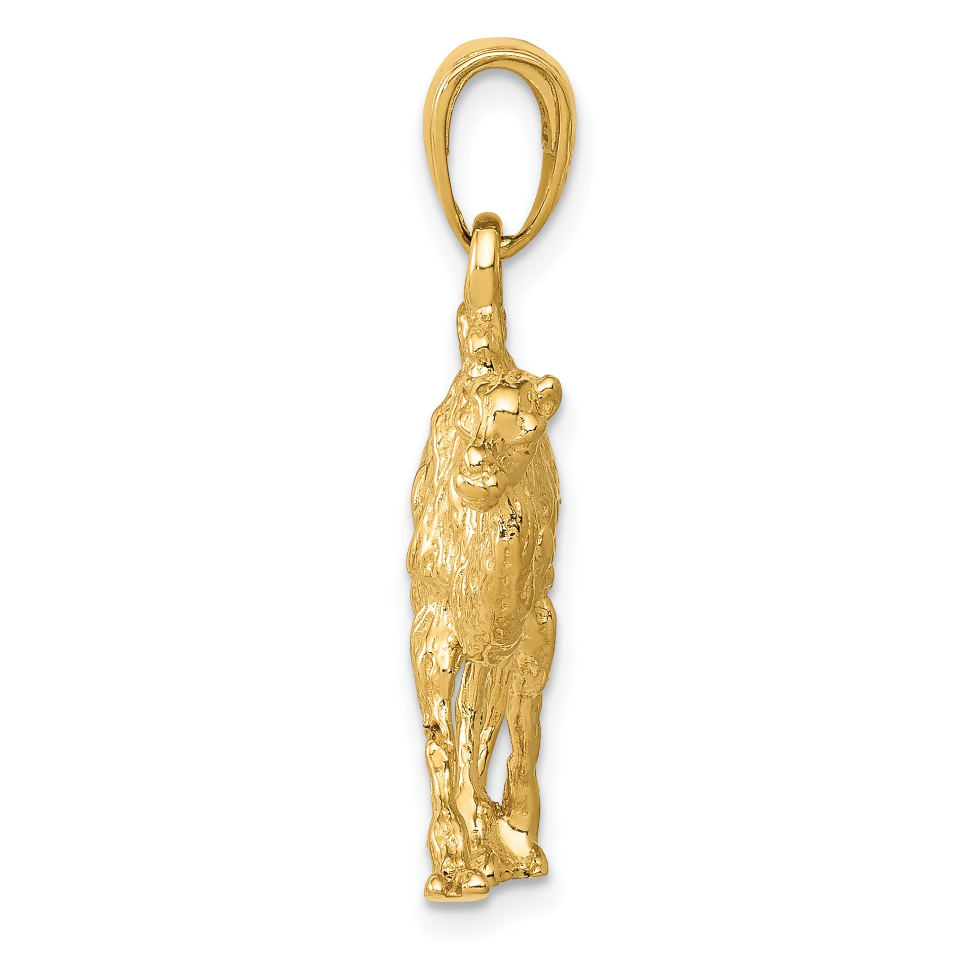 14k  3D Camel Pendant