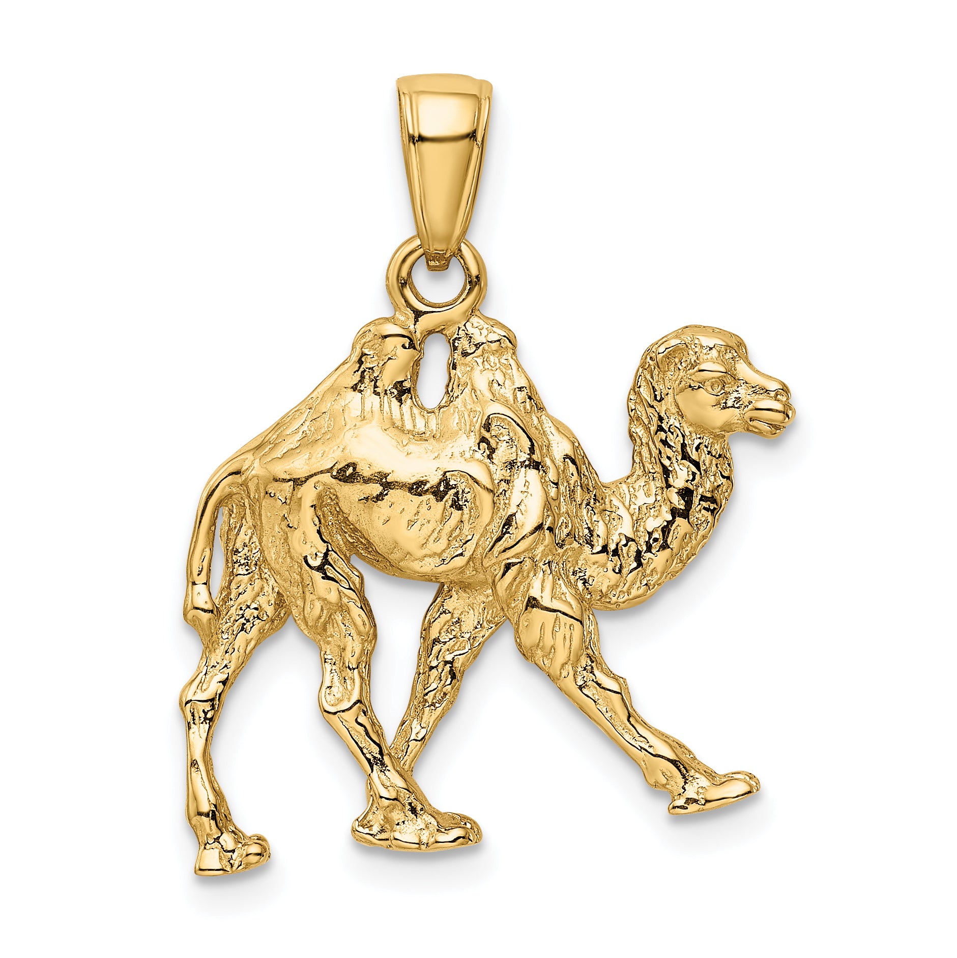 14k  3D Camel Pendant