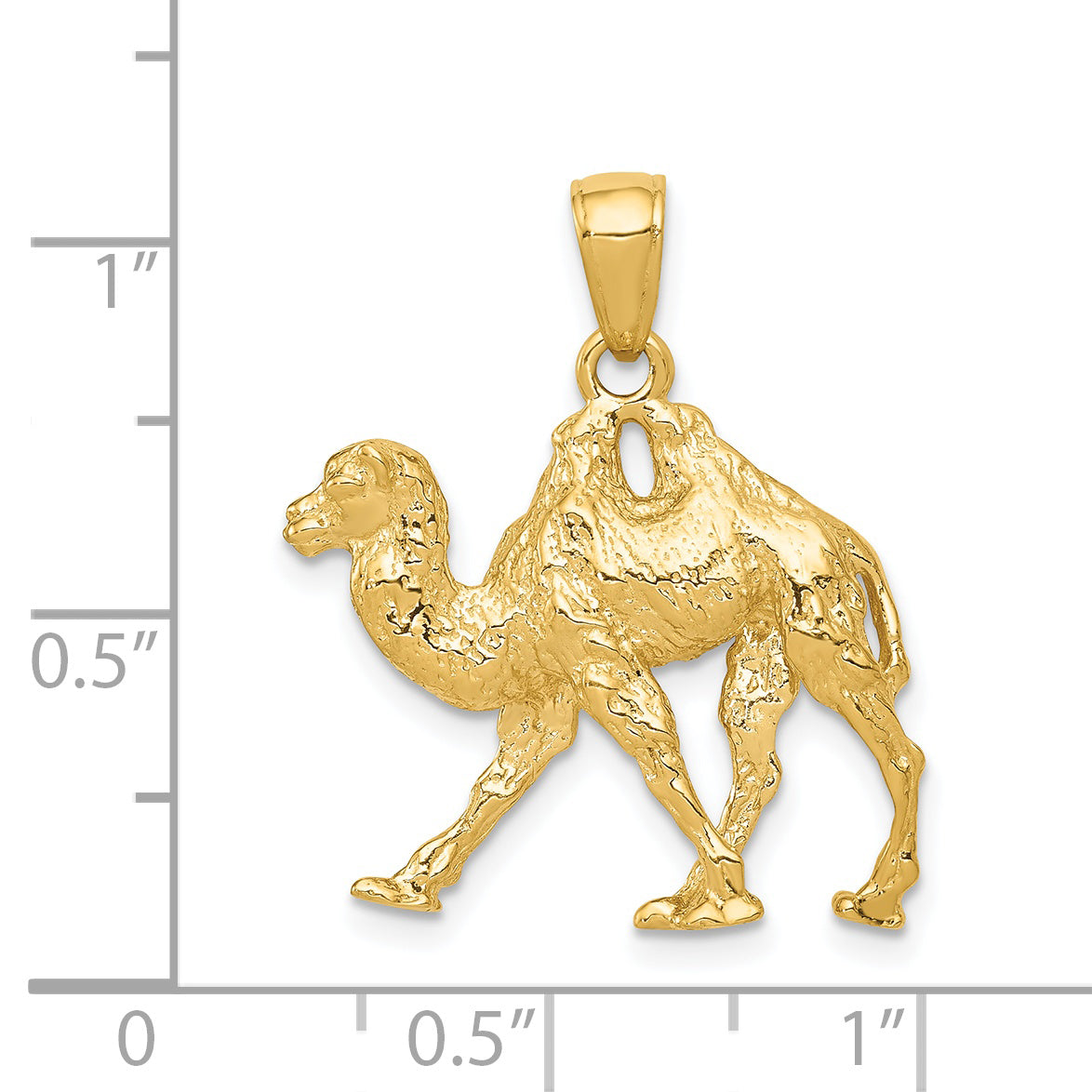 14K Gold 3D Camel Pendant for Men  Casted Solid Yellow Gold