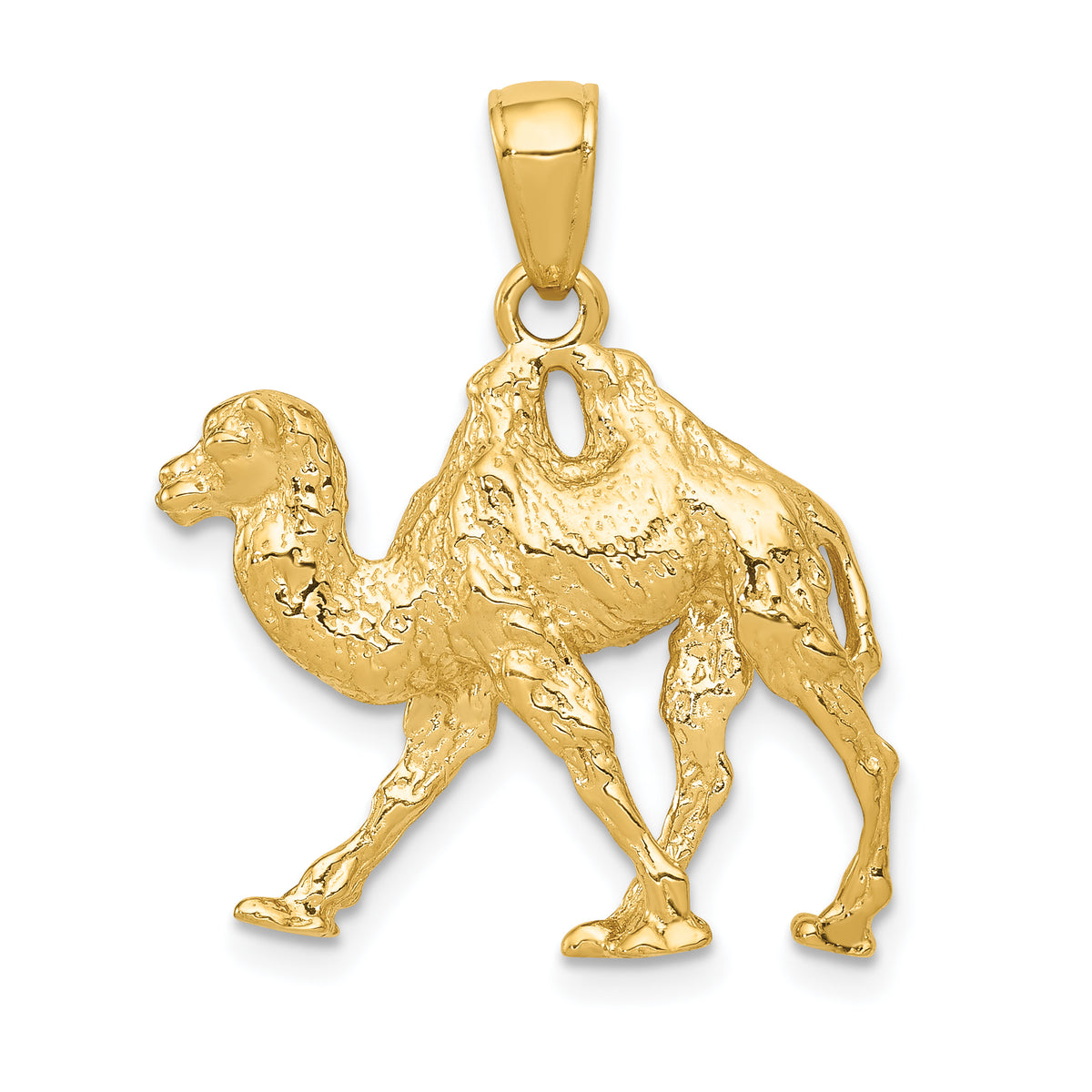 14k  3D Camel Pendant