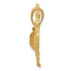 14K Gold Rooster Pendant for Men with Polished Solid Finish
