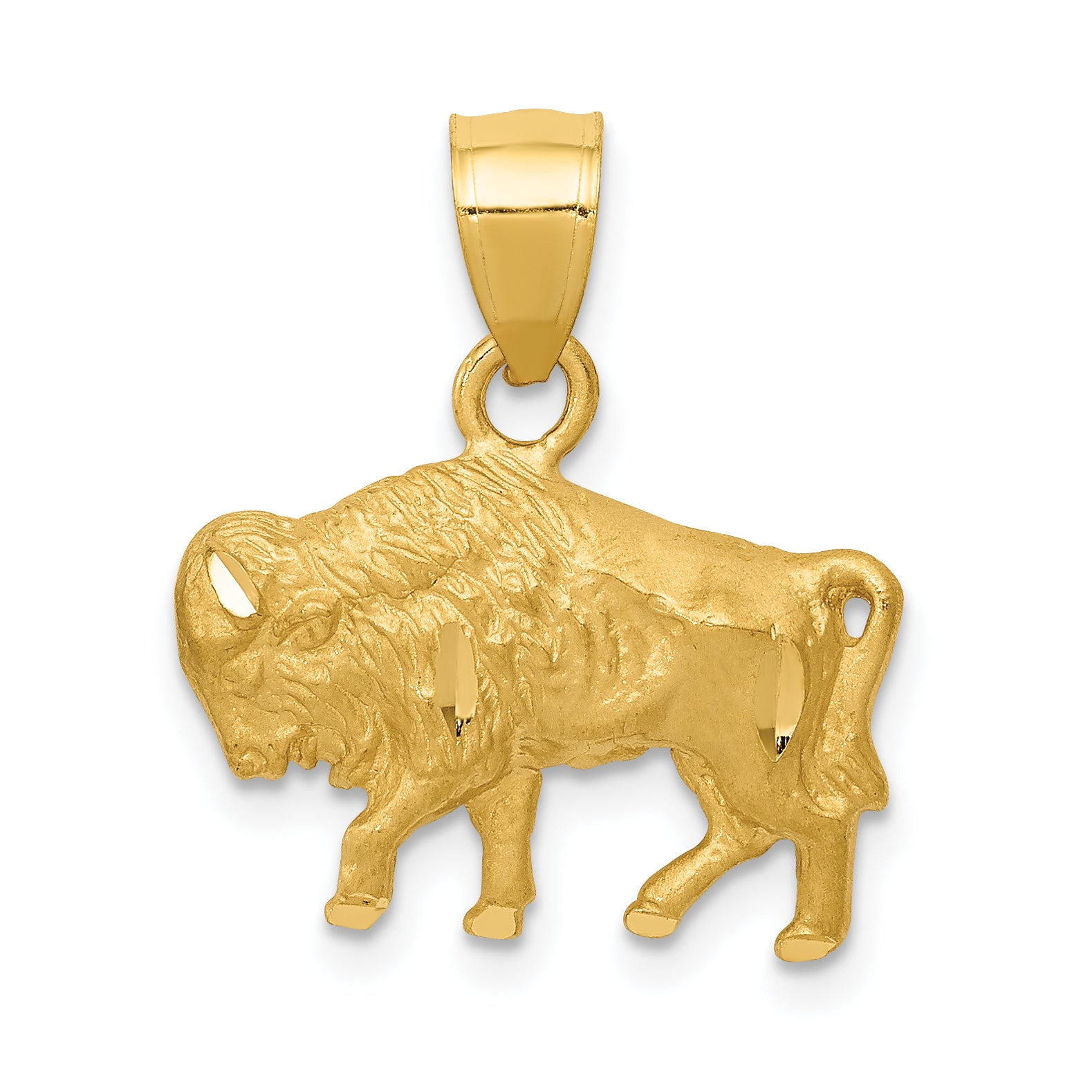 14K Diamond-cut Buffalo Pendant Main image