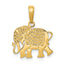 14k Textured Elephant Pendant