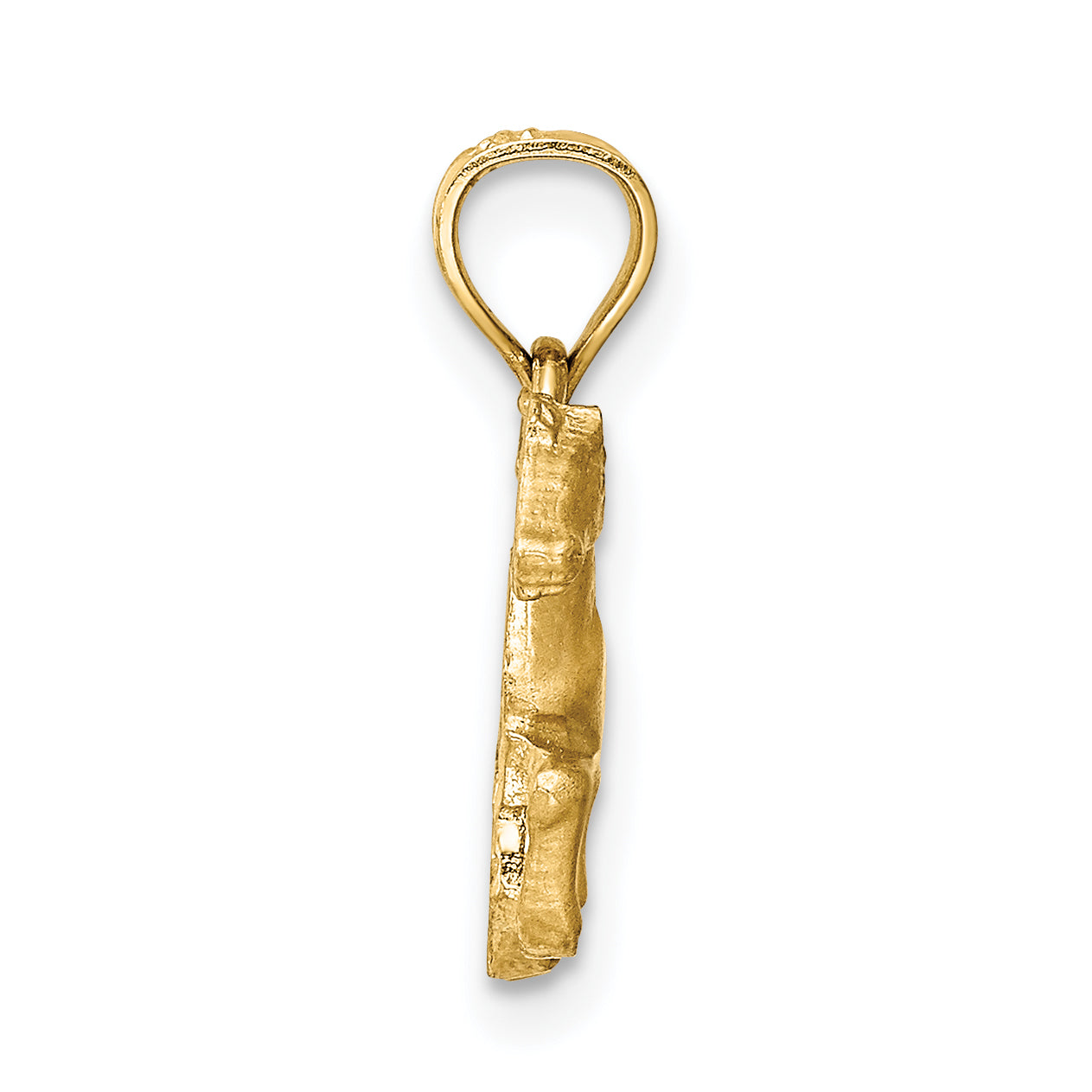 14K Gold Diamond-Cut Horse Pendant with Brushed Finish for Men Secondary image