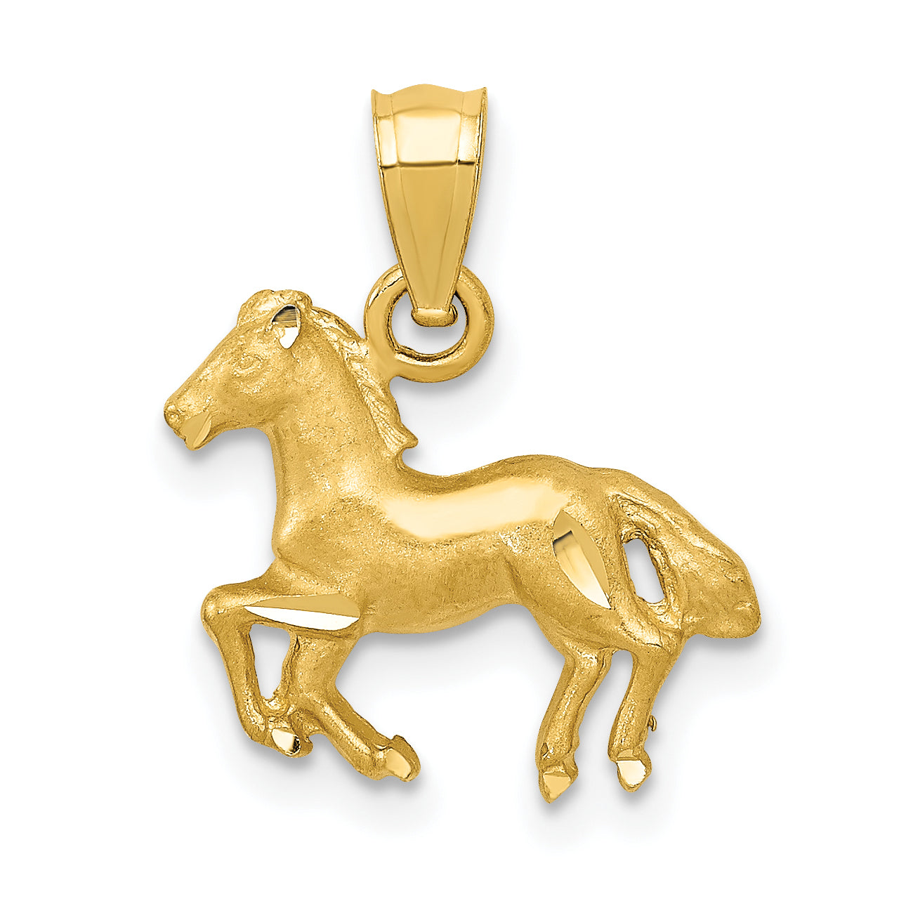 14K Diamond-cut Horse Pendant Main image
