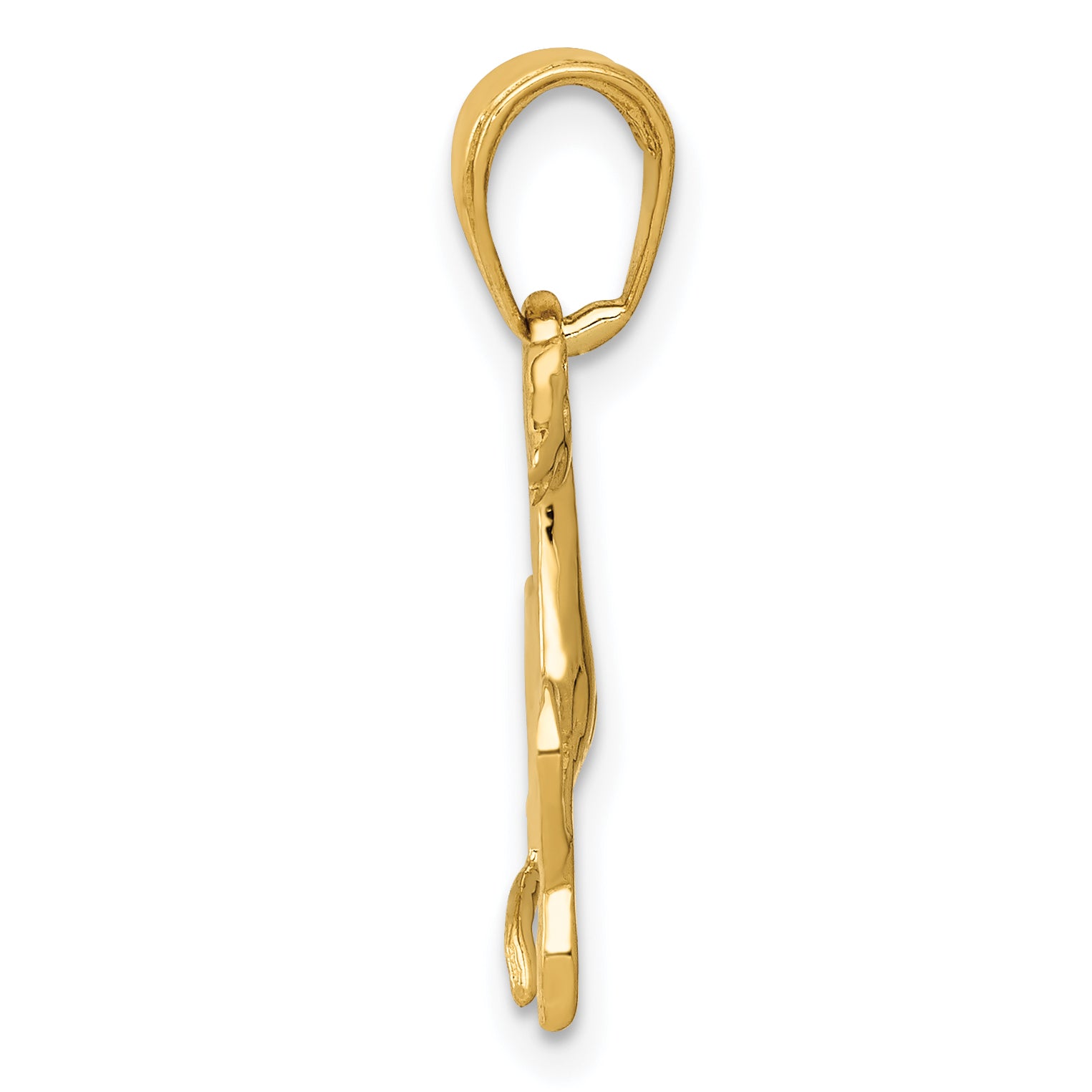 14K Gold Polished Horse Pendant for Men  Solid, Casted Design