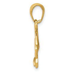 14K Gold Polished Horse Pendant for Men  Solid, Casted Design