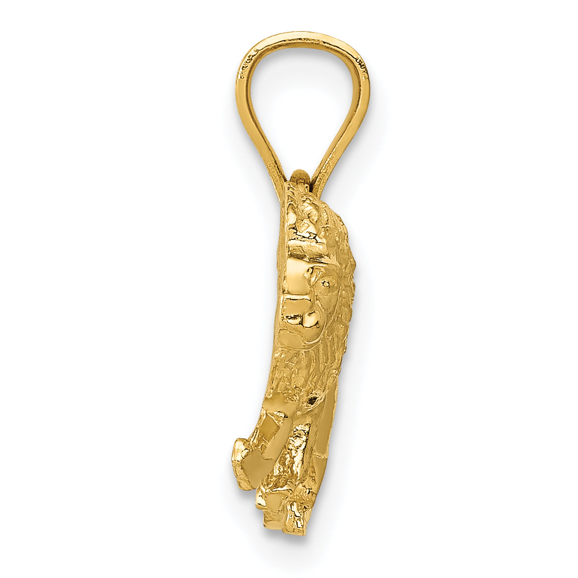 14K Gold Diamond-Cut Lion Pendant for Men Solid & Casted Design Secondary image