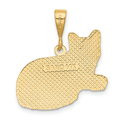 14K Gold Russian Blue Cat Pendant with Elegant Themed Design by Sophia Jewelers
