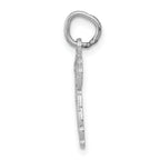 14K White Gold Puppy Charm with Polished Rhodium Finish
