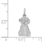 14K White Gold Puppy Charm with Polished Rhodium Finish