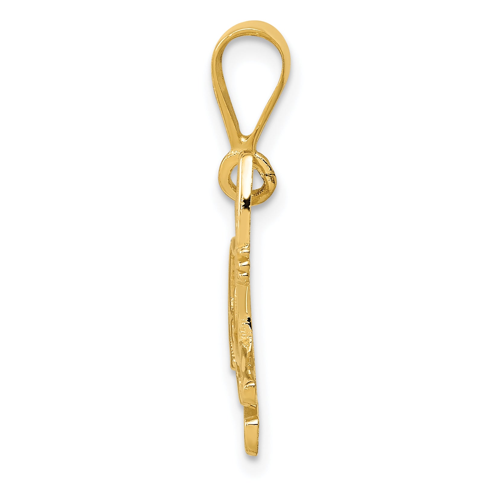 14K Gold Pit Bull Pendant with Polished Finish and Textured Detail Secondary image