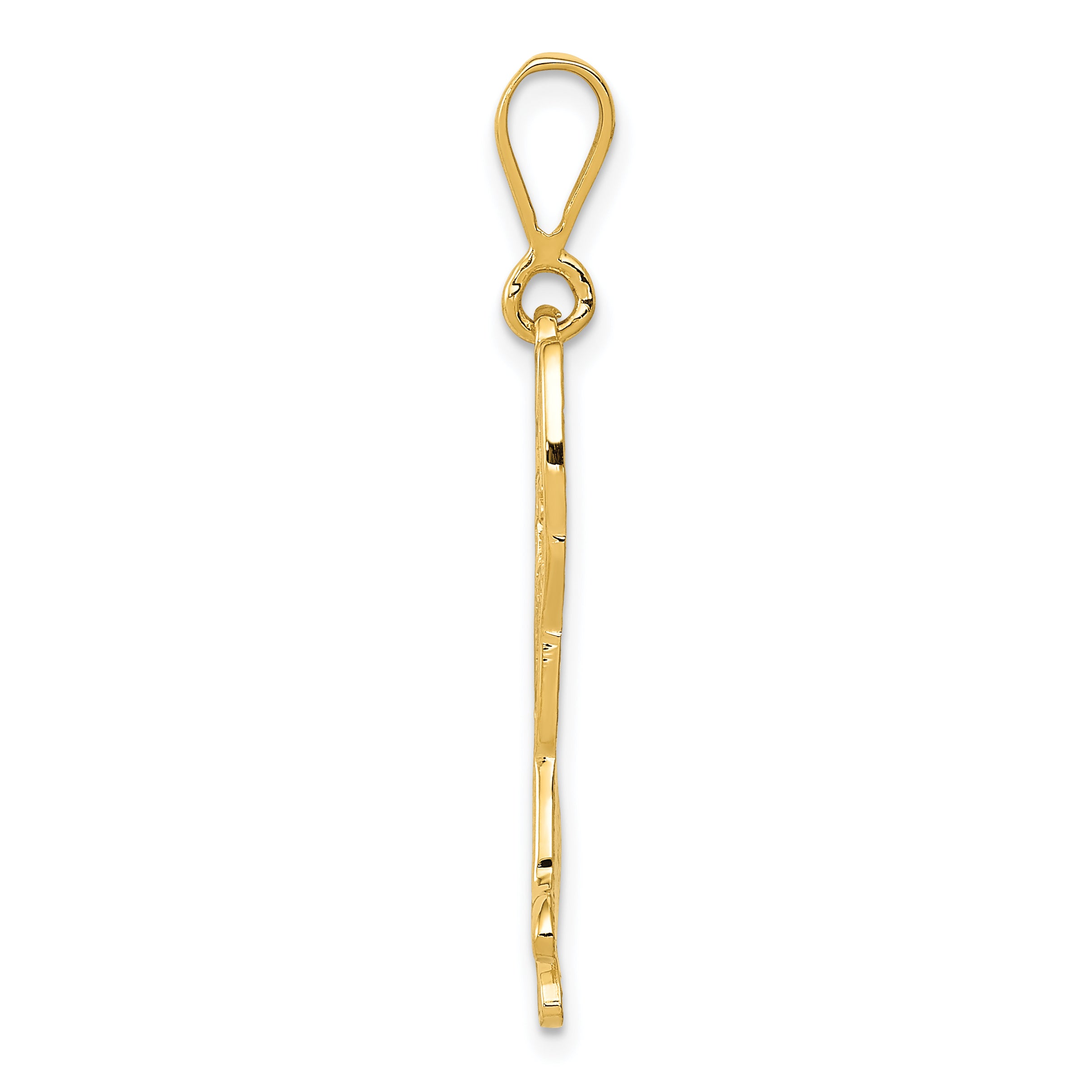 14K Gold German Shepherd Pendant with Polished Finish  Textured Detailing Secondary image