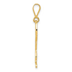 14K Gold German Shepherd Pendant with Polished Finish  Textured Detailing