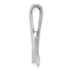 14K White Gold Whale Tail Slide Pendant with Rhodium Finish Solid & Casted Design