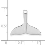 14K White Gold Whale Tail Slide Pendant with Rhodium Finish Solid & Casted Design