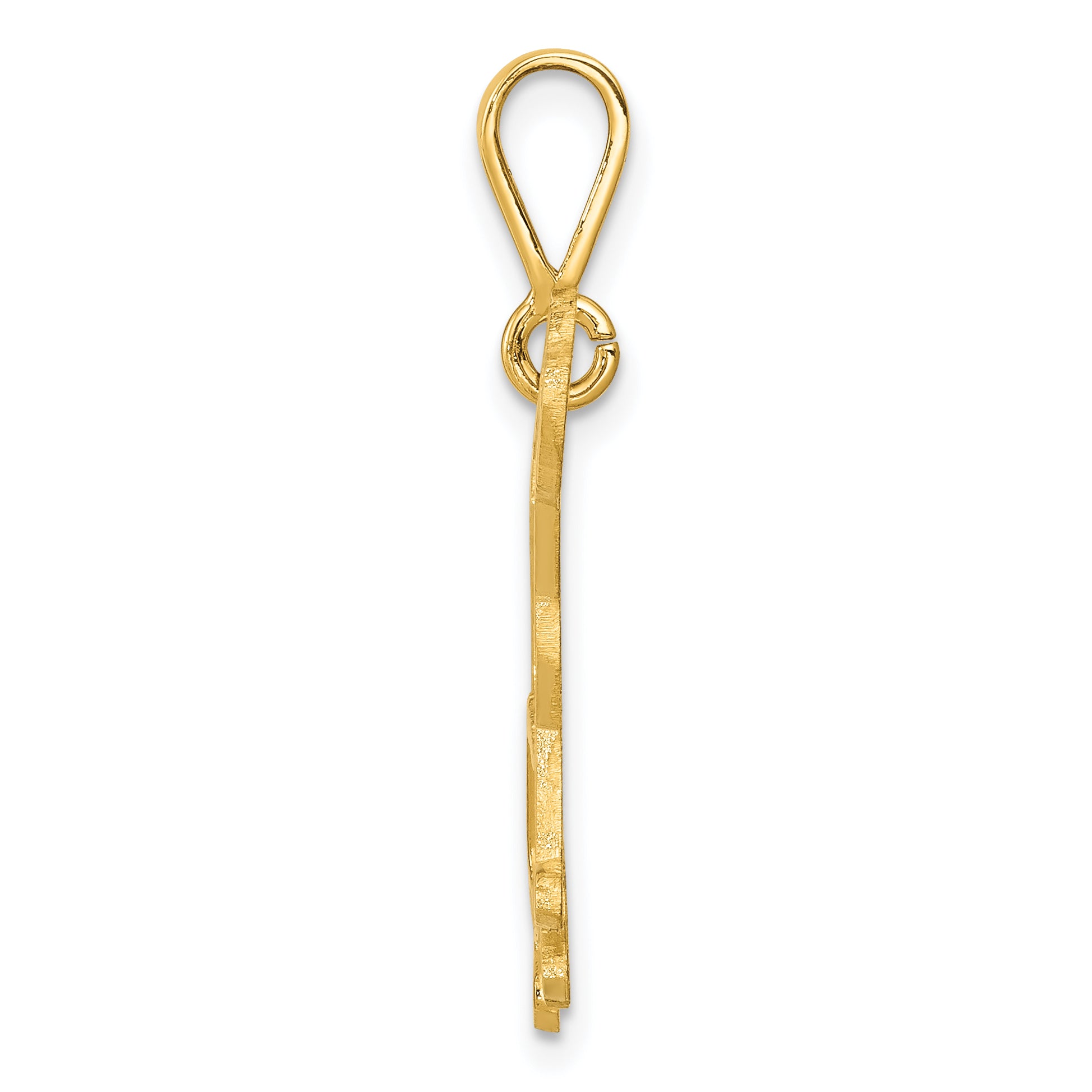 14K Gold Labrador Dog Pendant with Polished Finish and Textured Back Secondary image