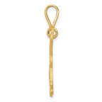 14K Gold Labrador Dog Pendant with Polished Finish and Textured Back