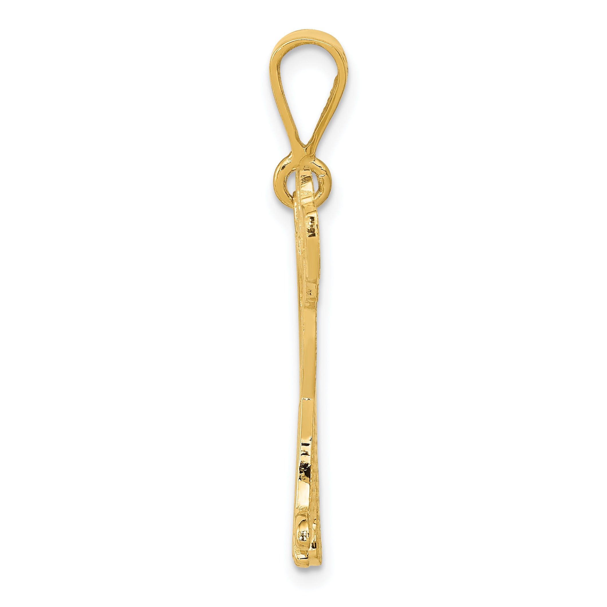 14K Gold Mastiff Pendant with Polished Textured Finish  Elegant & Unique Design