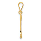 14K Gold Mastiff Pendant with Polished Textured Finish  Elegant & Unique Design