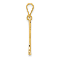 14K Gold Mastiff Pendant with Polished Textured Finish  Elegant & Unique Design