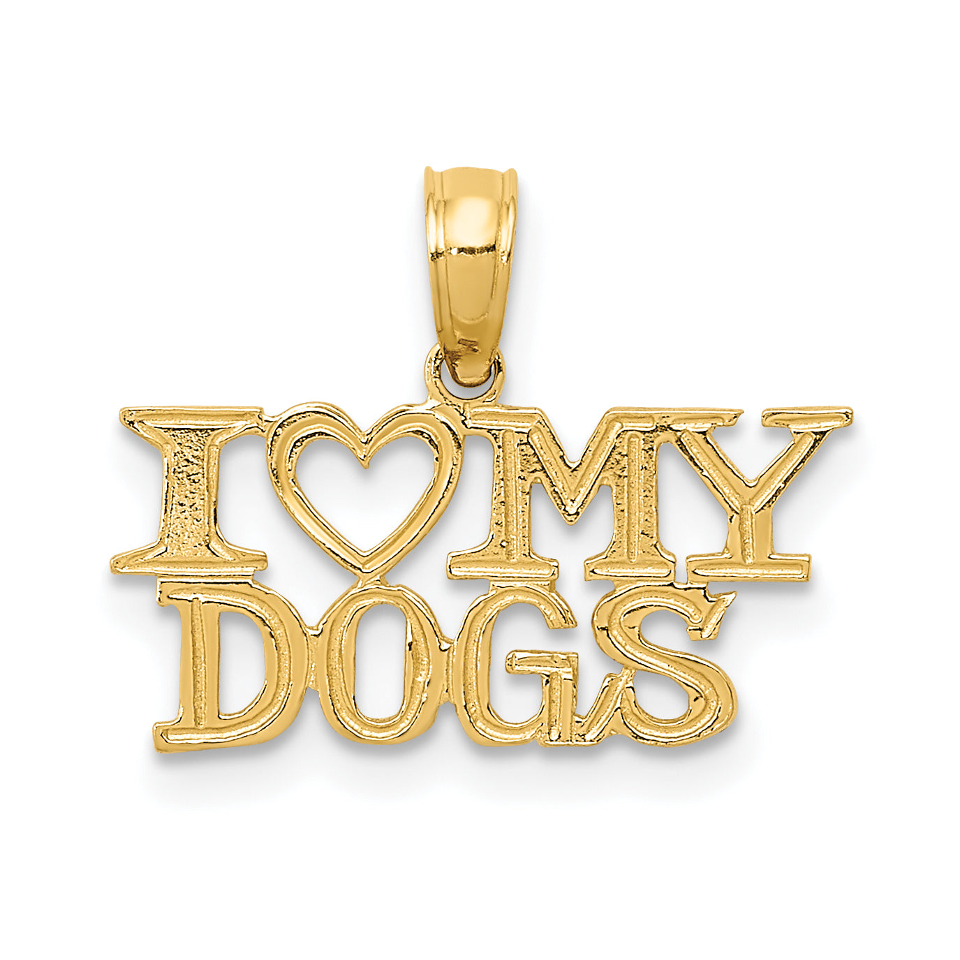 14k I HEART MY DOGS Pendant Main image