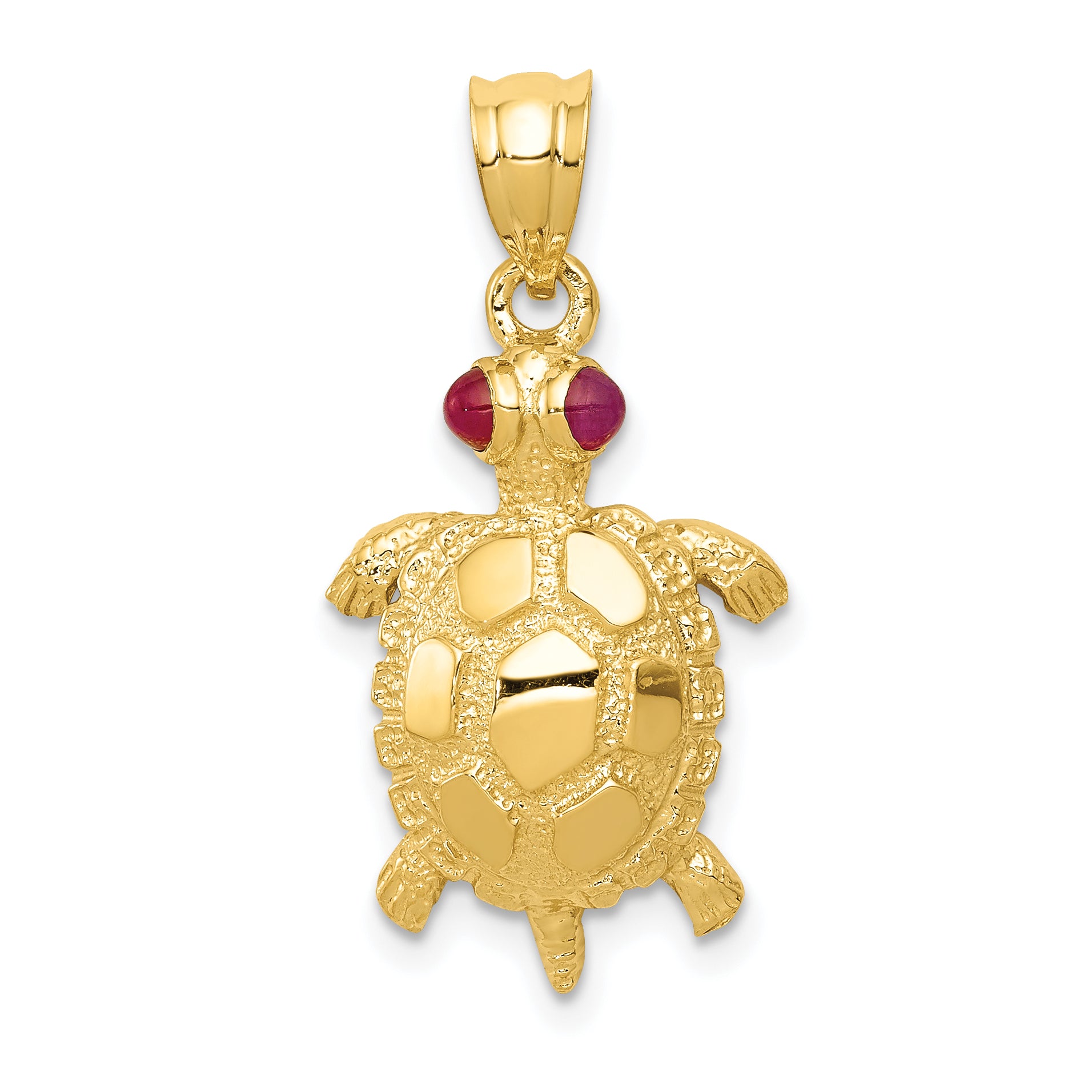 14k Turtle with Ruby Eyes Pendant Main image