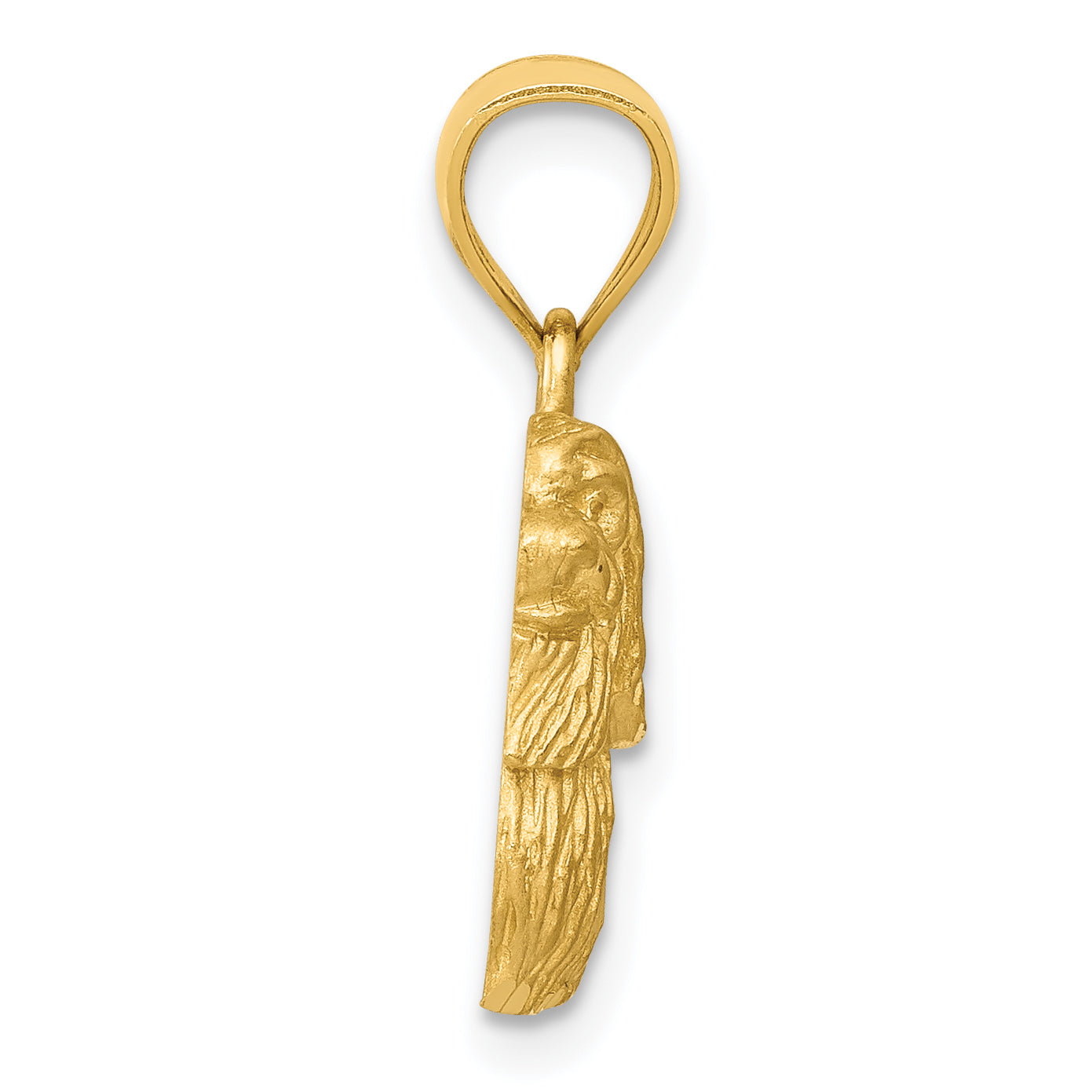 14K Gold Diamond-Cut Shih Tzu Pendant with Brushed Finish  Solid and Unique Secondary image