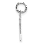 14K White Gold Letter A Initial Charm with Polished Rhodium Finish