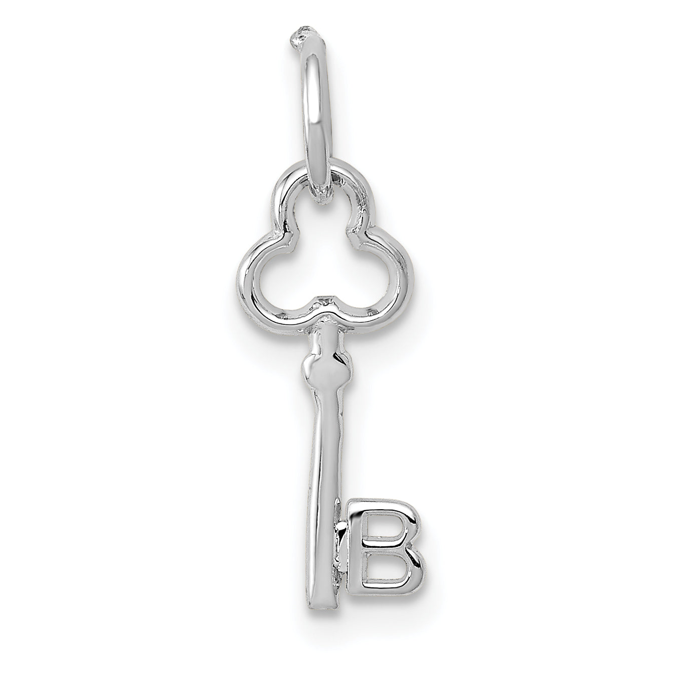 14K White Gold Key Letter B Initial Charm Main image