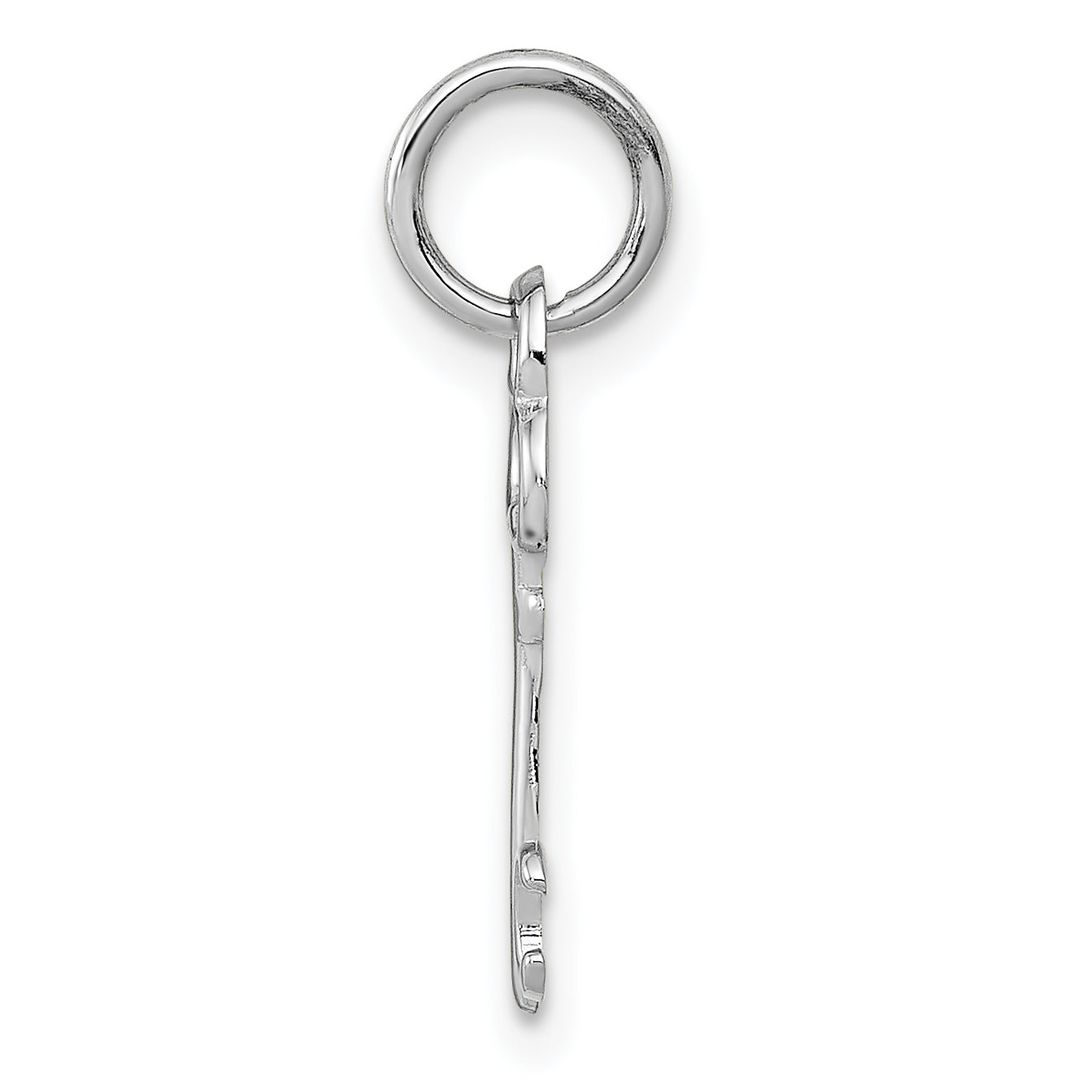 14K White Gold Initial Charm C with Polished Rhodium Finish Secondary image