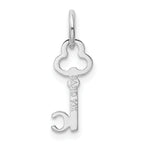 14K White Gold Initial Charm C with Polished Rhodium Finish