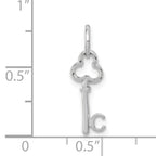 14K White Gold Initial Charm C with Polished Rhodium Finish